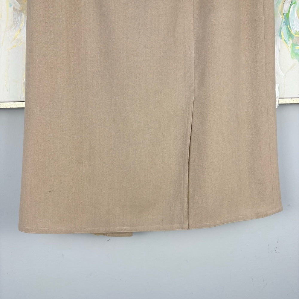 Chloé Beige A-Line Midi Skirt Button Back High Waist Size 42 - Picture 11 of 11